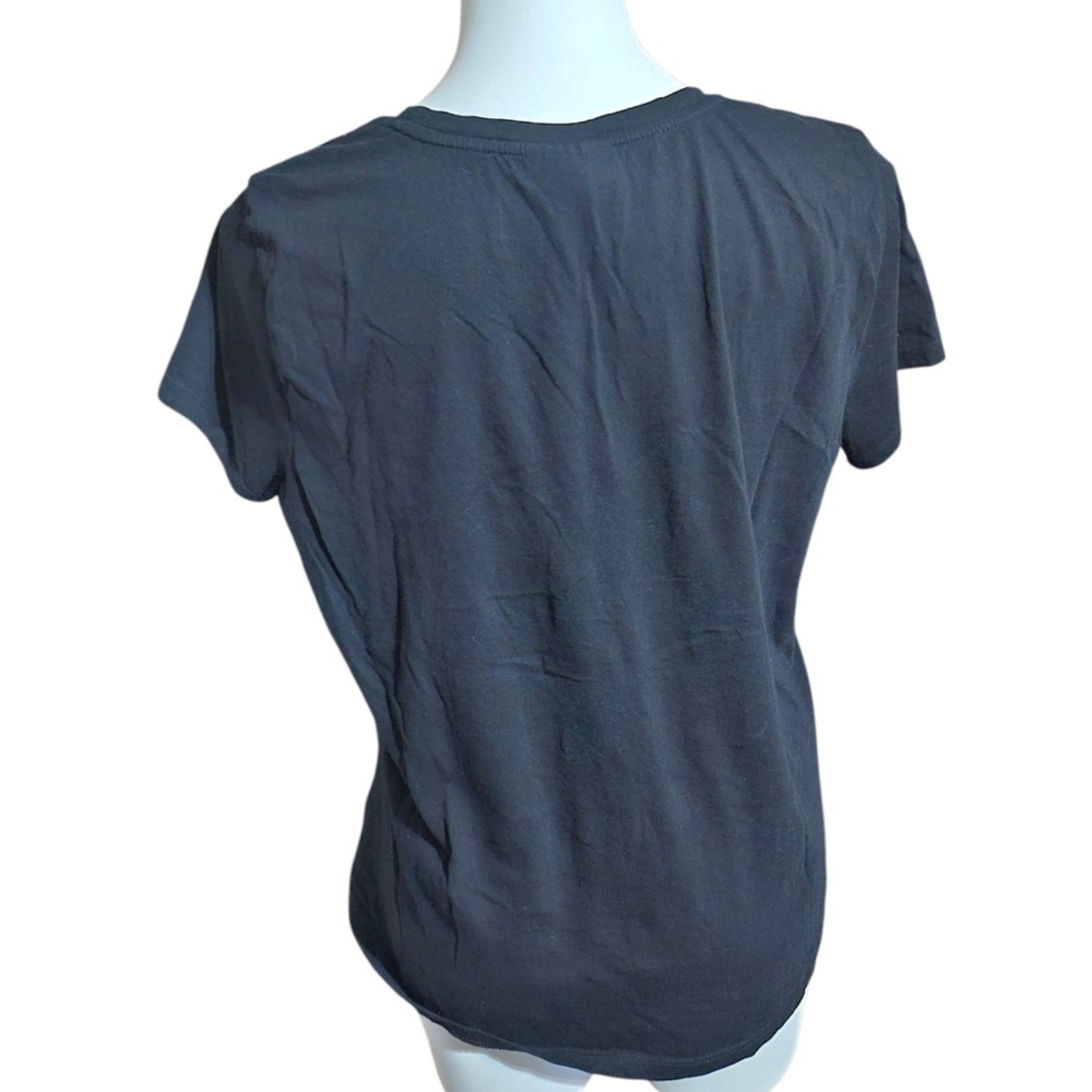 Style & Co Floral Embroidered Tee Black Size L - Picture 5 of 11